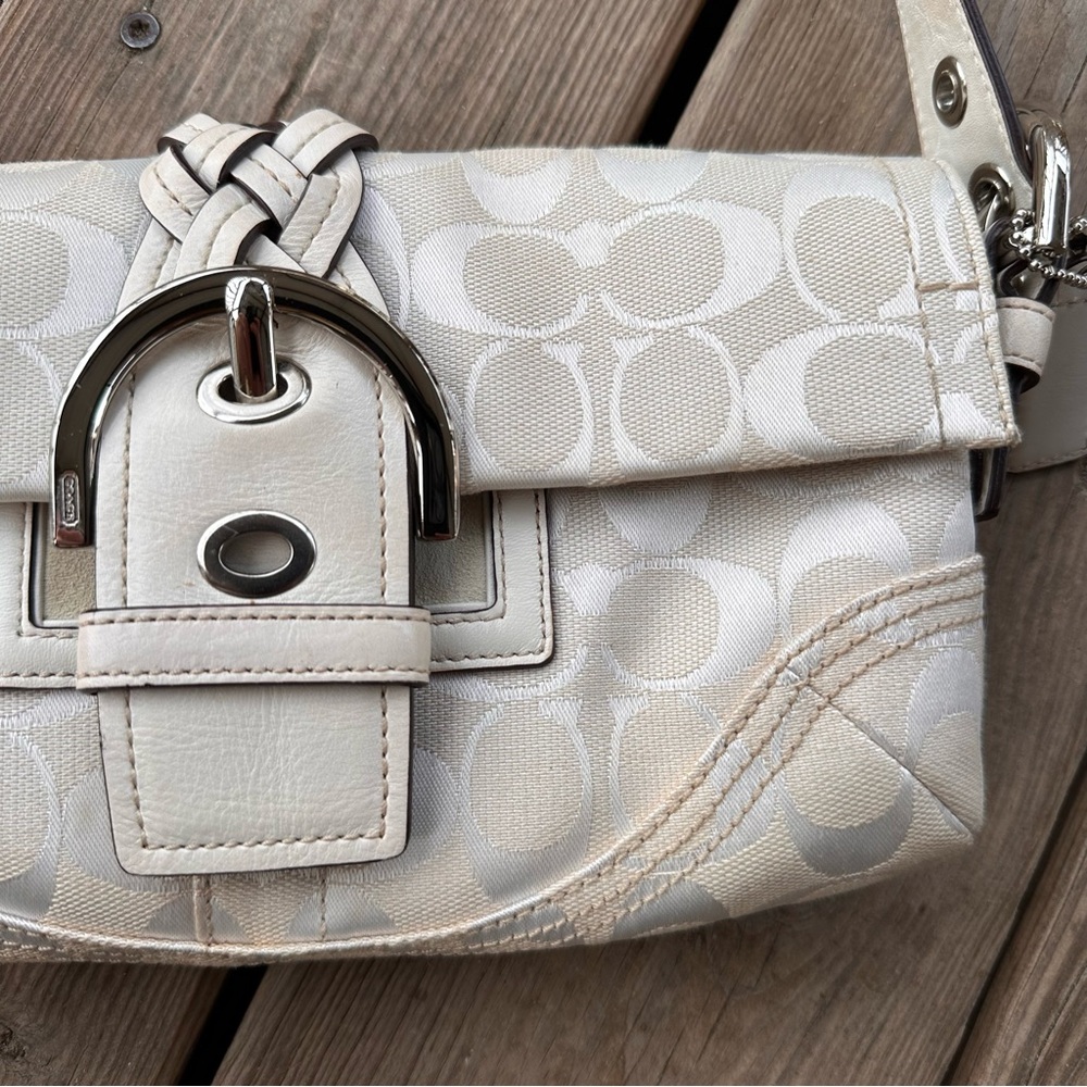 Coach Signature Jacquard Classic C Buckle Braided Shoulder Bag Y2K Hobo 6280 - Picture 4 of 16
